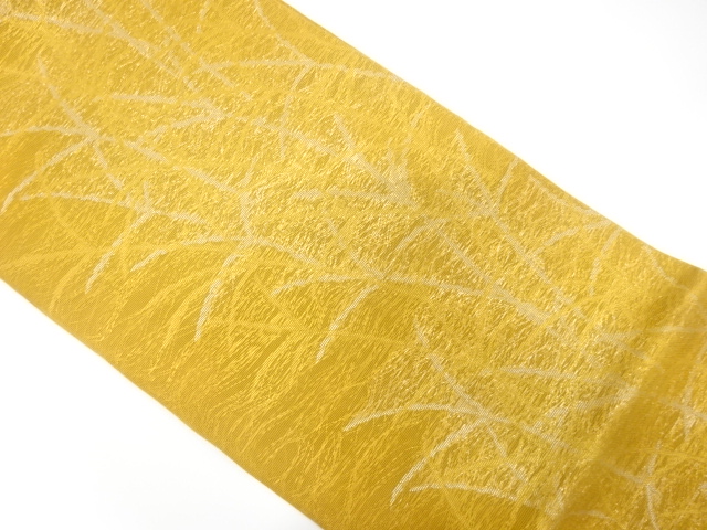 JAPANESE KIMONO / ANTIQUE FUKURO OBI FOR SUMMER / SILK / WOVEN PLANTS